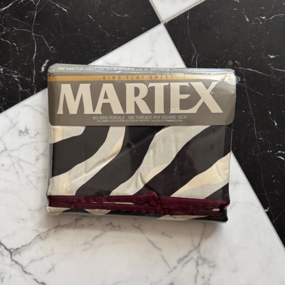 Martex Other - Martex Night Zebra Vintage Perry Ellis KING Flat Sheet NOS NWT LAST ONE!